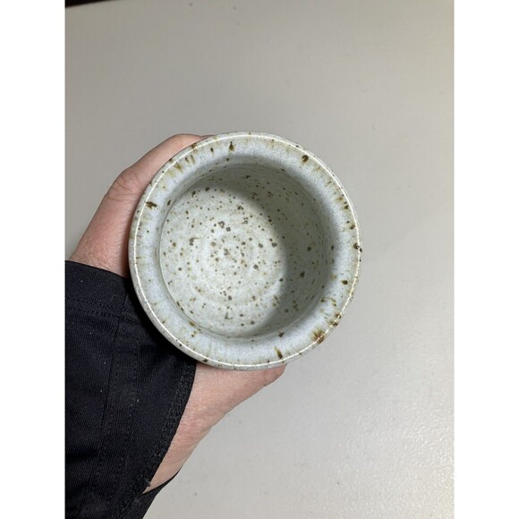 Earthen Colored Stoneware Wine Goblet Handmade and Hand-Glazed Signed 6.5" - Picture 2 of 5